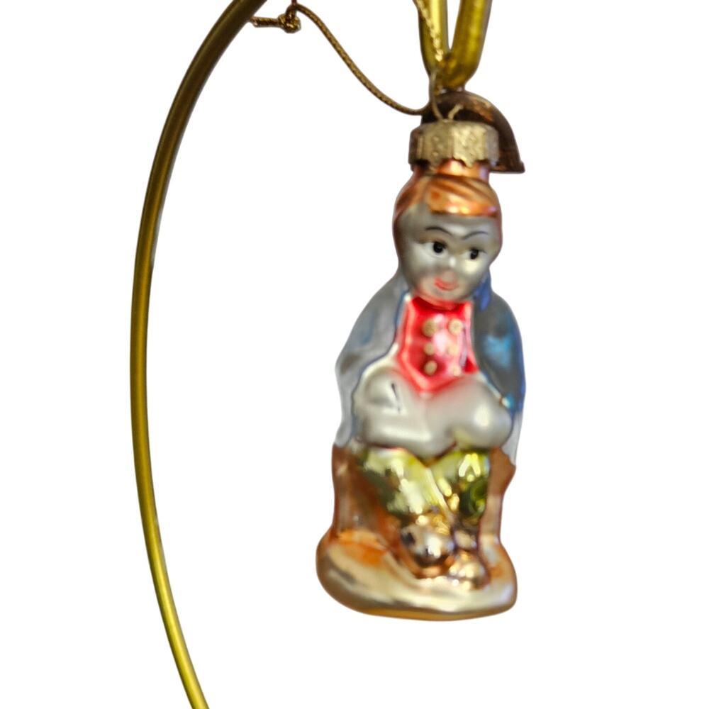 Thomas Pacconi Glass Christmas Ornament Boy Figurine Blue Red Holiday Decor